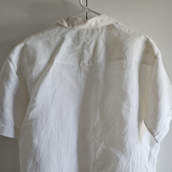 Cubavera White Casual Button Down Shirt Embroidery in Front Short Sleeves Sz L/G - Picture 9 of 12